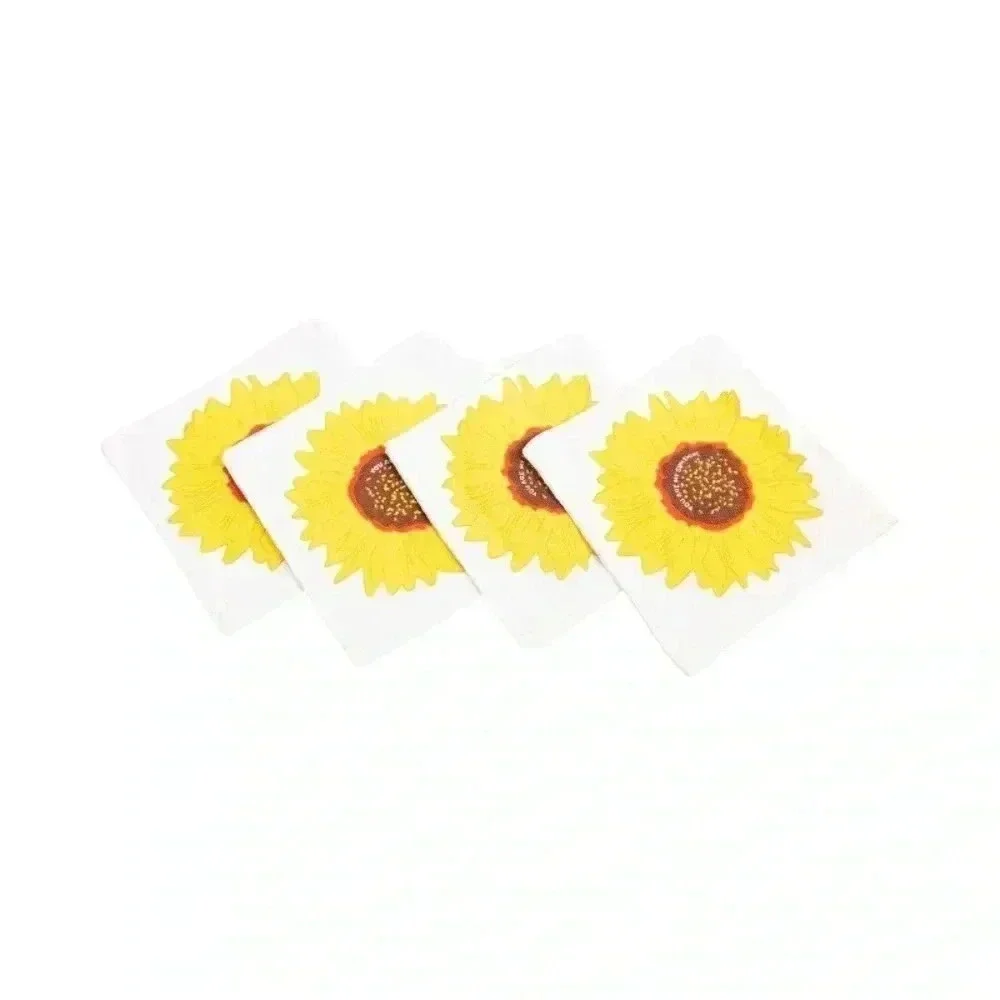 To The Market Sunflower Coasters Set of 4 - Fabric Square Coasters